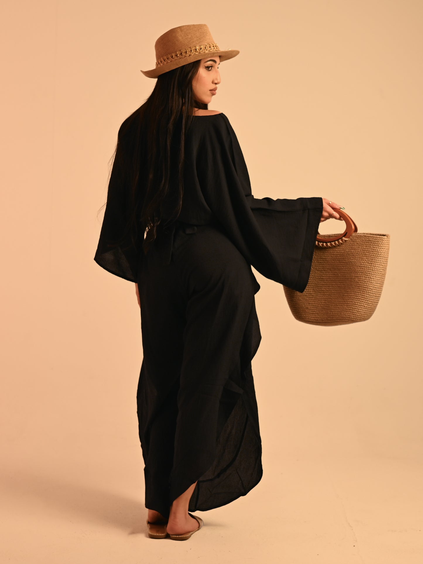 Black Linen Layered Adjustable Boho Set