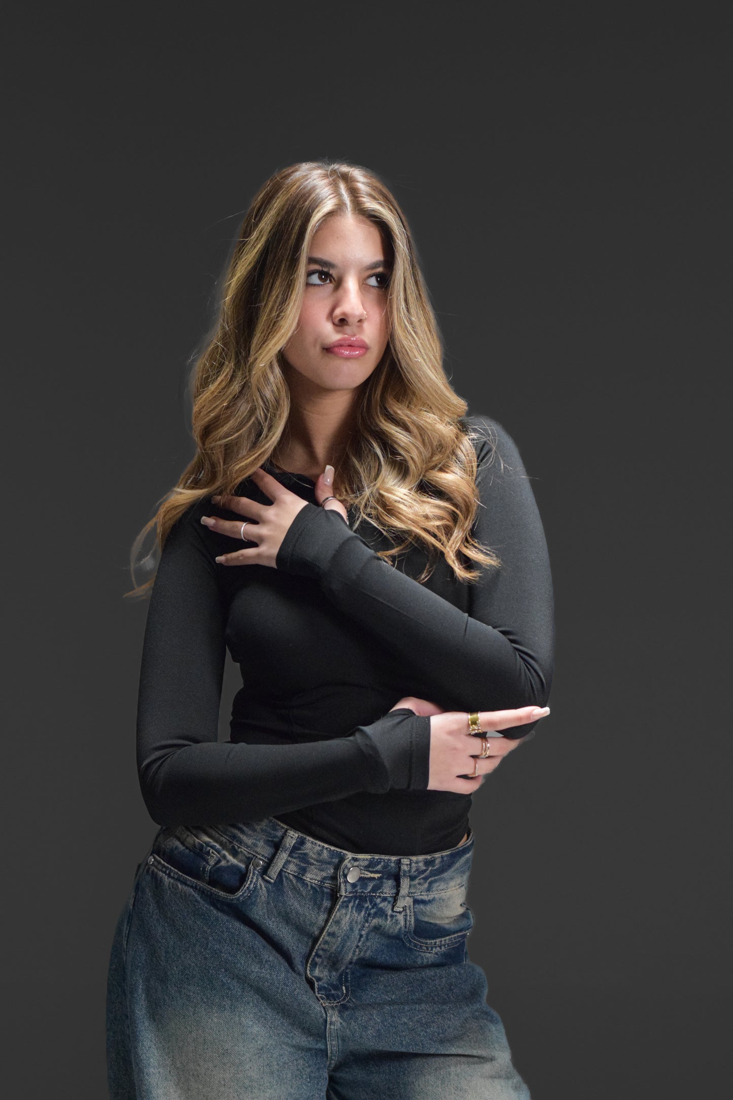 Black Long-sleeved top