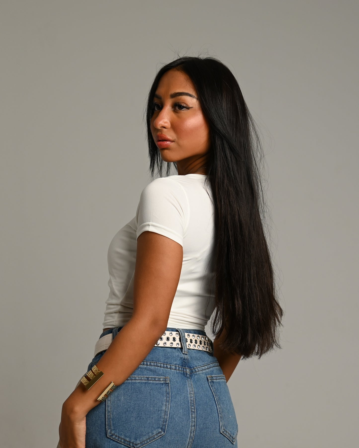 White Basic Short Sleeve Top