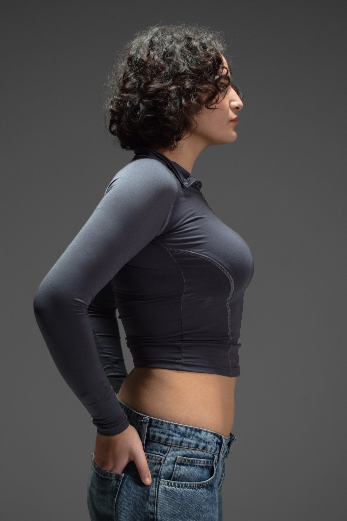 Grey Long-sleeved top