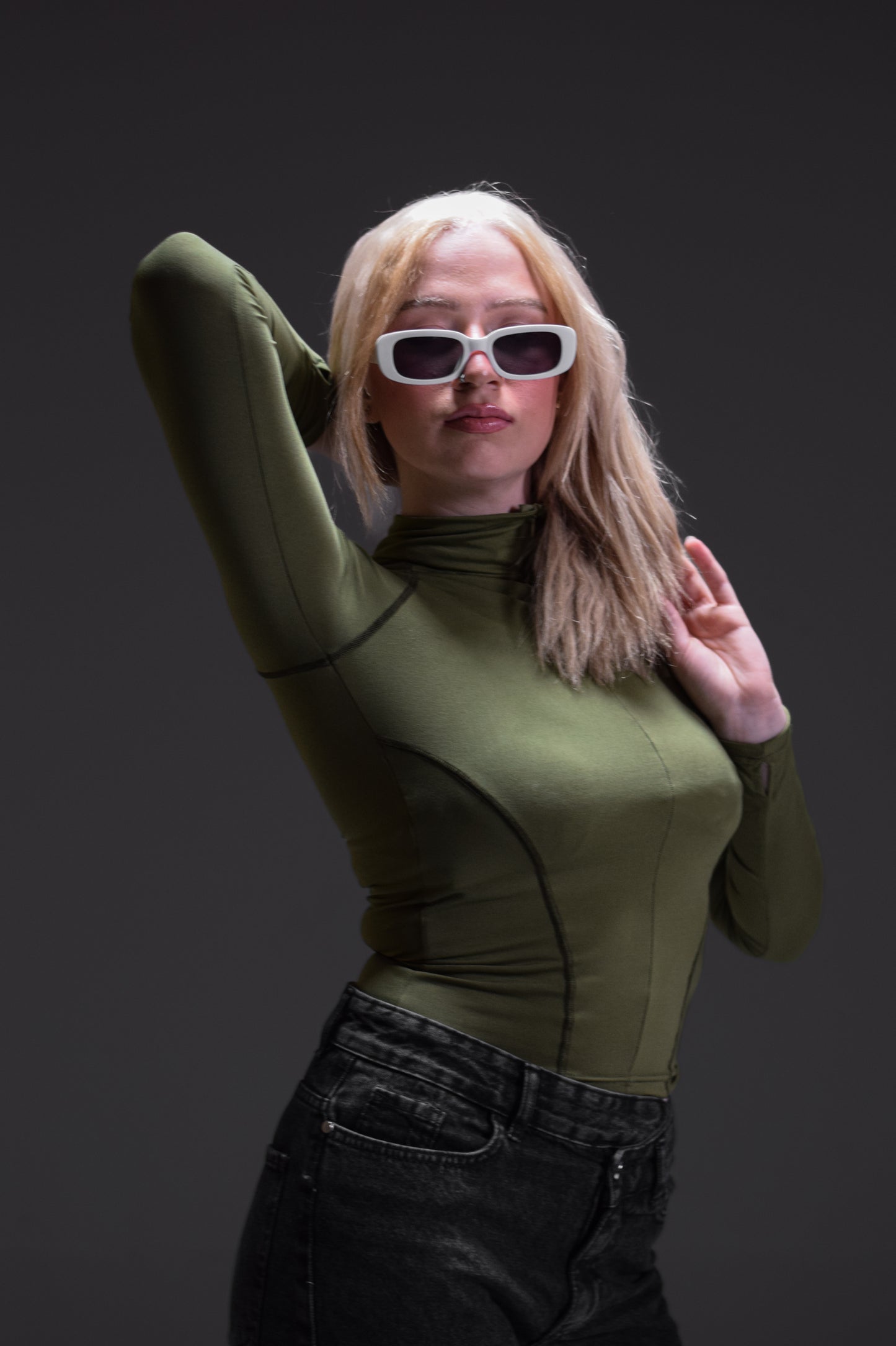 Olive green Long-sleeved top