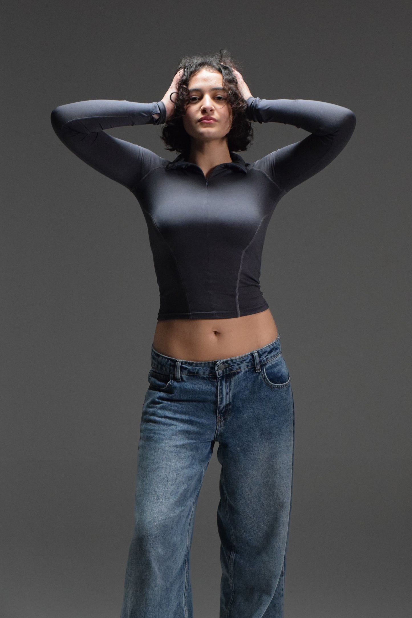 Grey Long-sleeved top