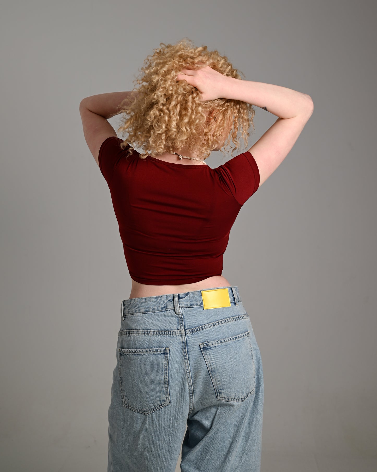 Burgundy Basic Short Sleeve Top