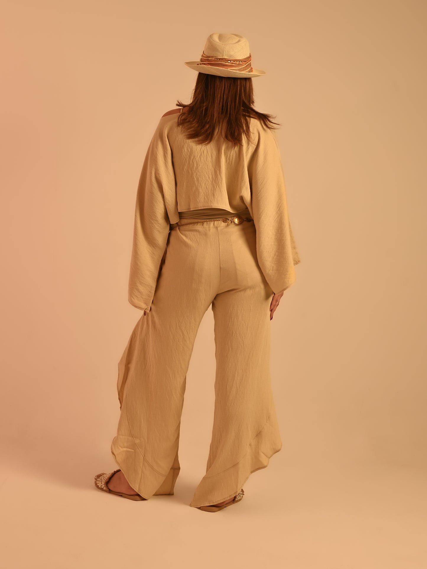 Beige Linen Layered Adjustable Boho Set